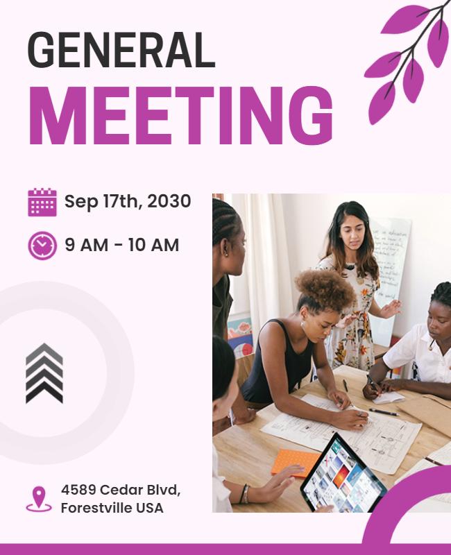 Corporate General Meeting Announcement Flyer Template