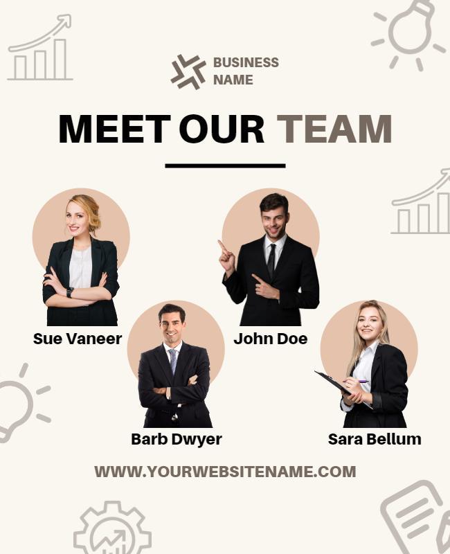 Corporate Meet Our Team Introduction Flyer Template