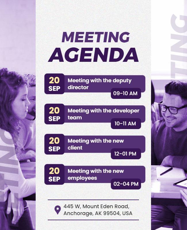 Corporate Meeting Agenda Flyer Template