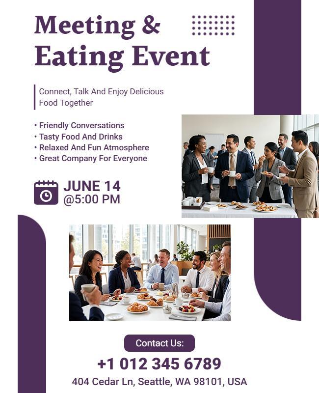Corporate Meeting and Eating Event Flyer Template