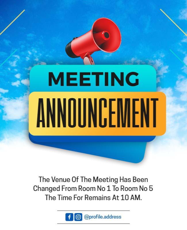 Corporate Meeting Announcement Flyer Template