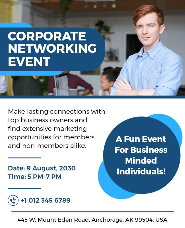 Corporate Networking Event Announcement Flyer Template