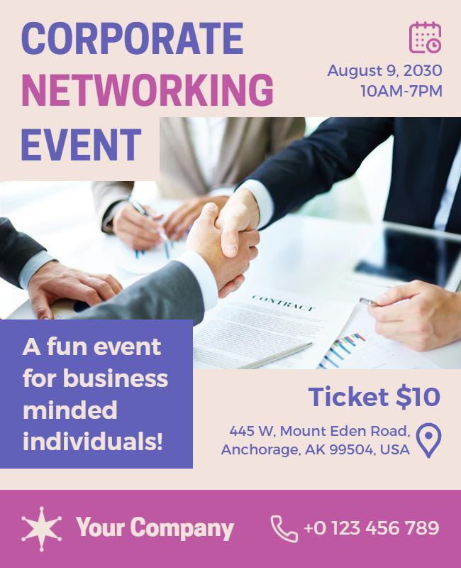 Professional Light Purple Corporate Networking Event Flyer Template