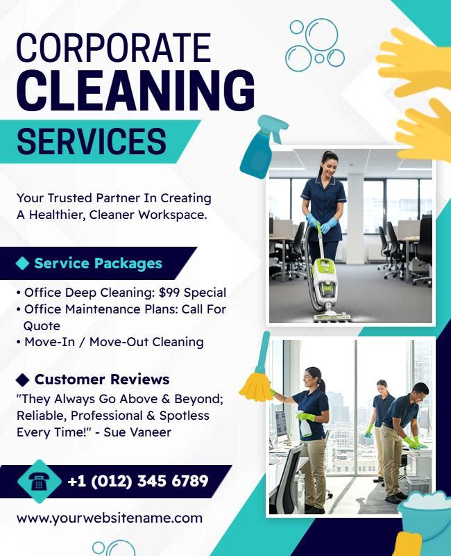 Corporate Office Cleaning Services Flyer Template