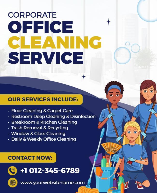 Corporate Office Cleaning Services Promotional Flyer Template