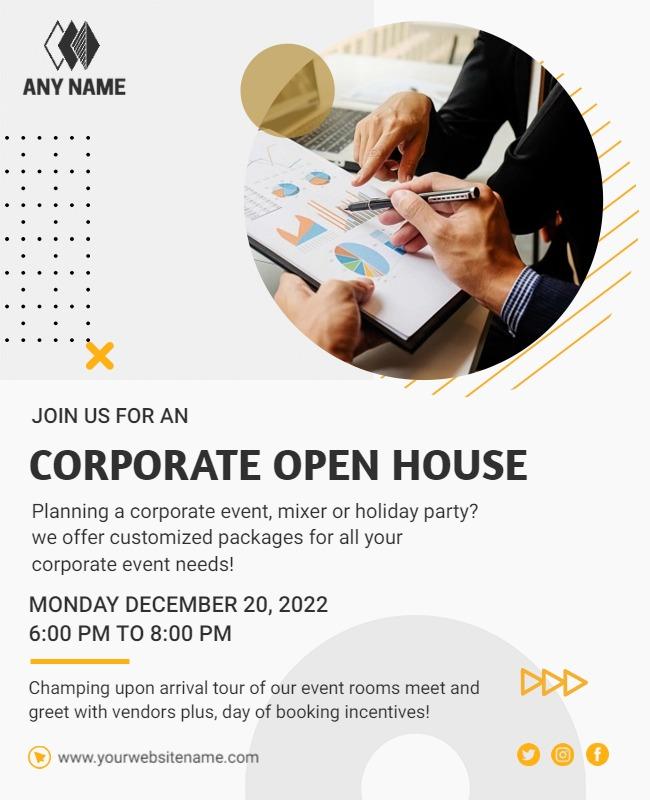 Corporate Open House Event Flyer Template