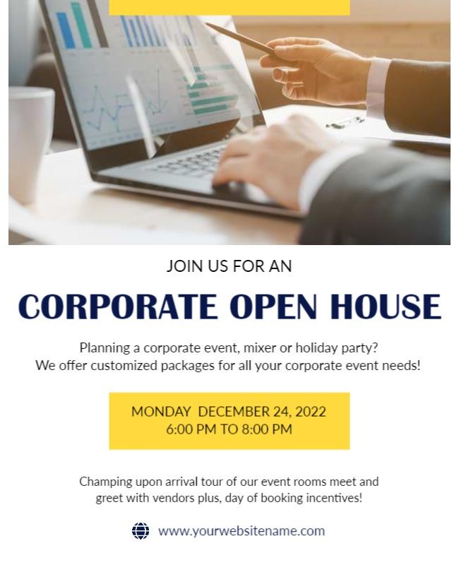 Corporate Open House Event Invitation Flyer Template