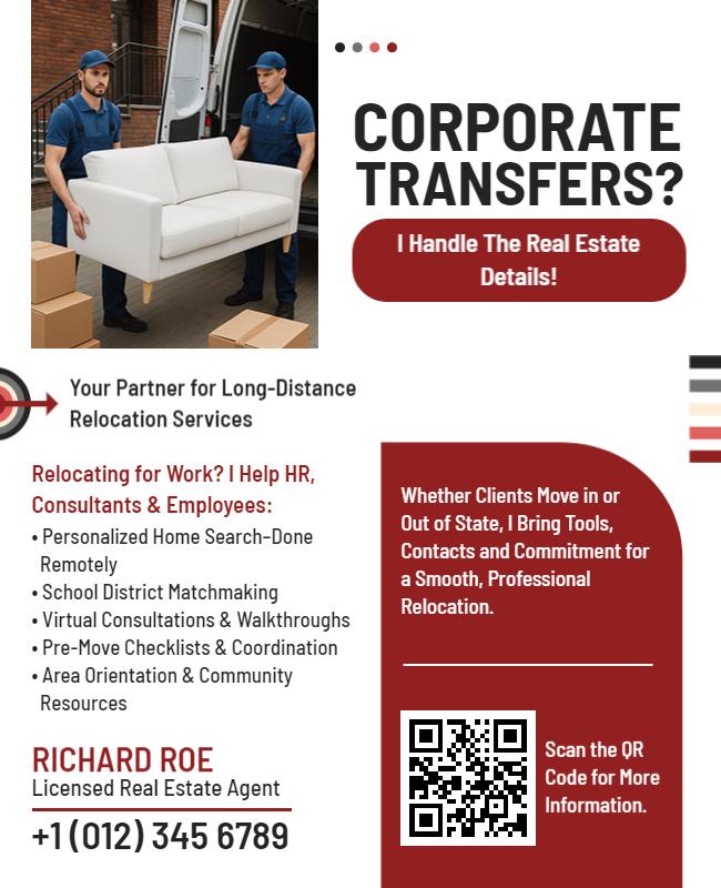 Corporate Relocation Real Estate Services Flyer Template