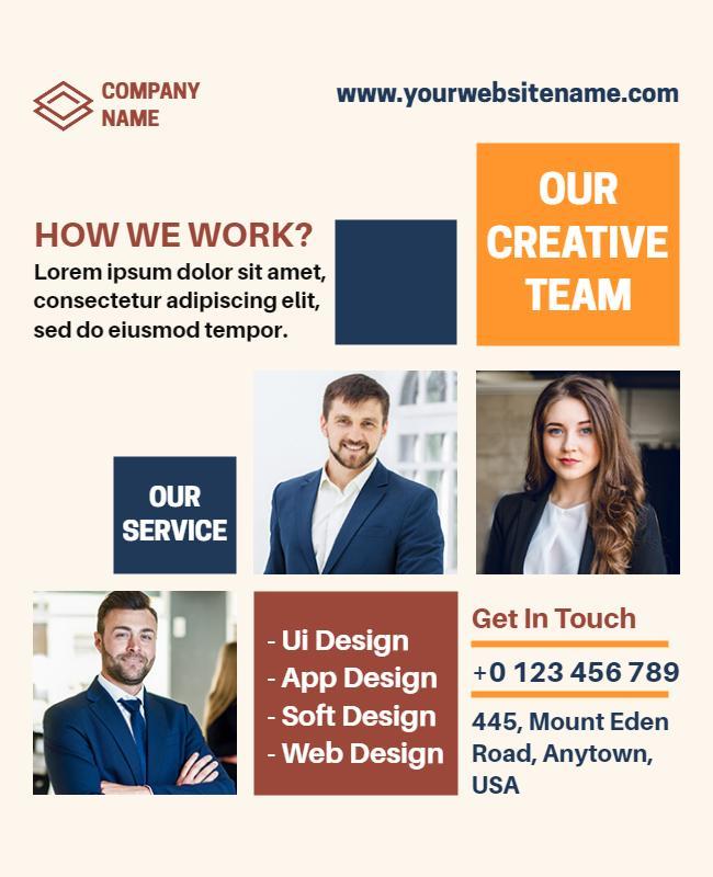 Corporate Team and Services Showcase Flyer Template