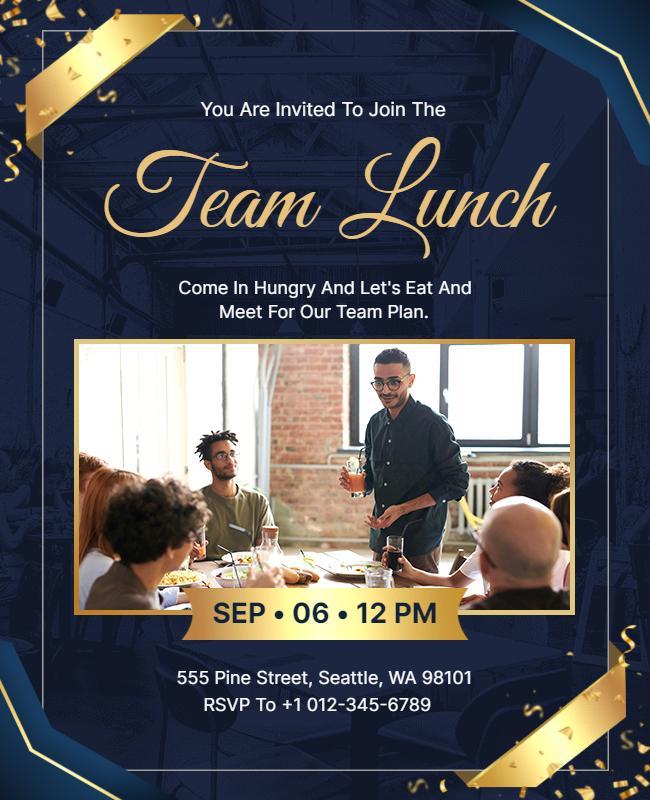 Corporate Team Luncheon Invitation Flyer Template