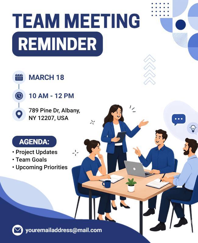 Corporate Team Meeting Reminder Flyer Template