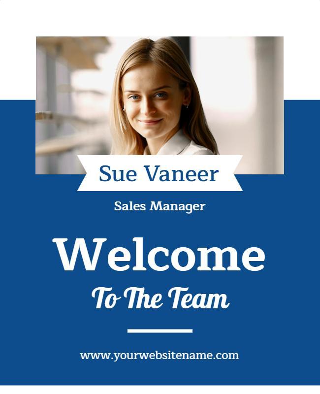 Professional Blue Welcome to the Team Announcement Flyer Template