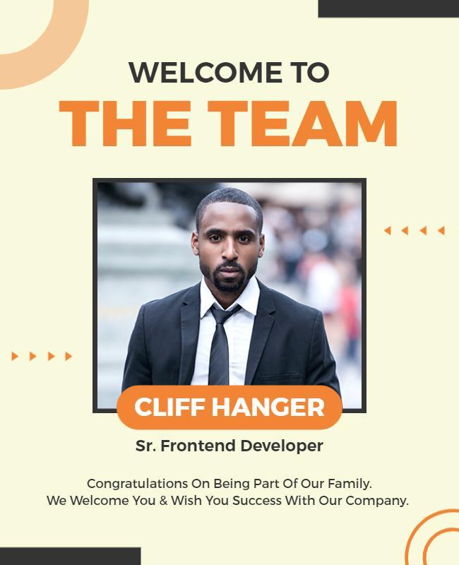 Corporate Team Welcome Announcement Flyer Template