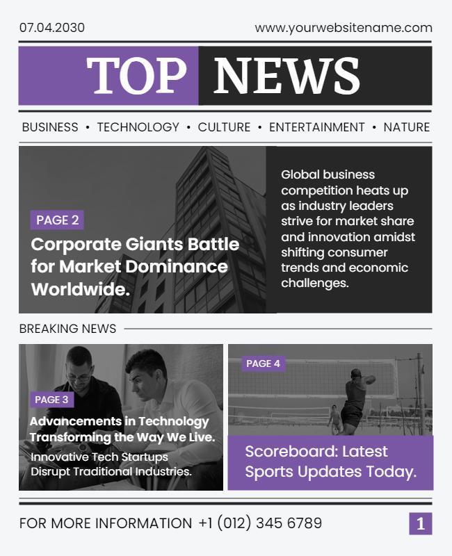 Corporate Technology News Magazine Flyer Template