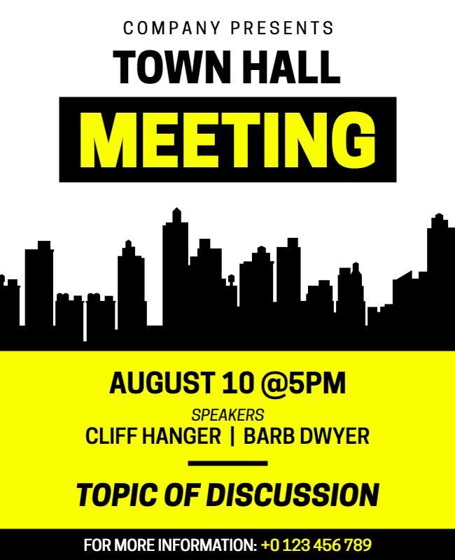 Corporate Town Hall Meeting Flyer Template