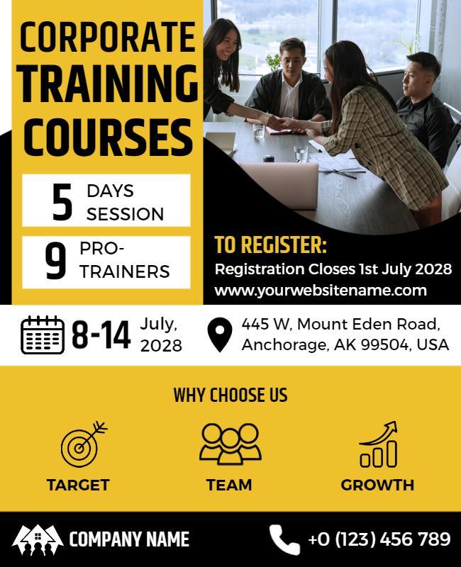 Corporate Training Course Event Flyer Template