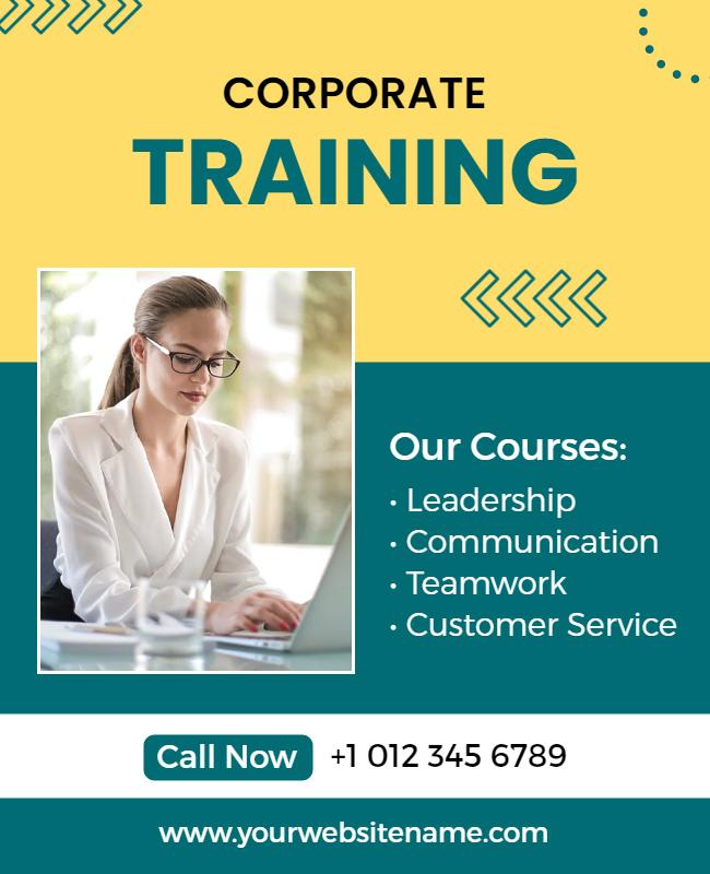 Corporate Training Courses Promotional Flyer Template