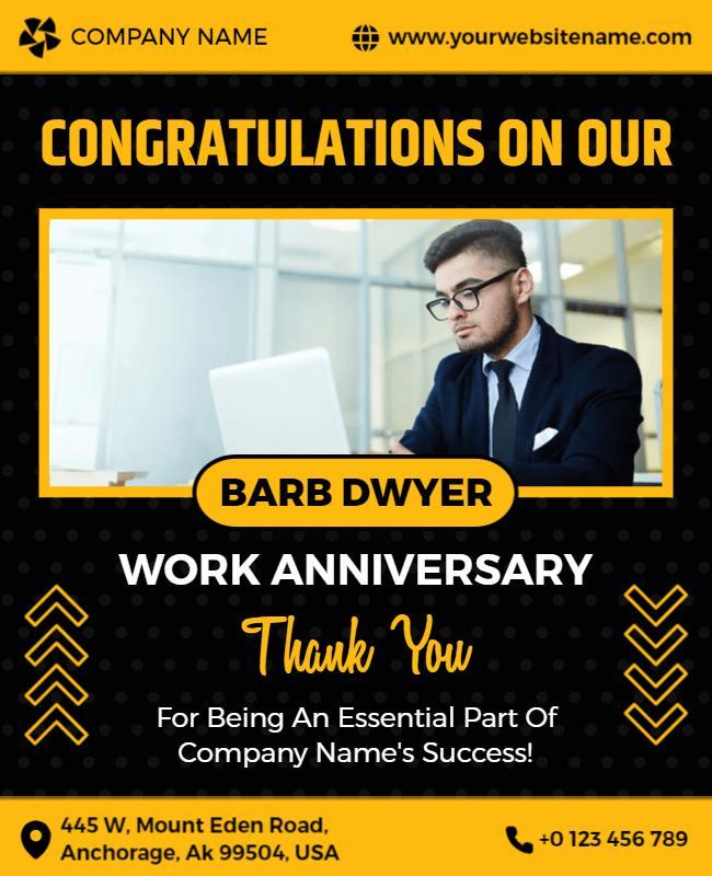 Corporate Work Anniversary Celebration Flyer Template