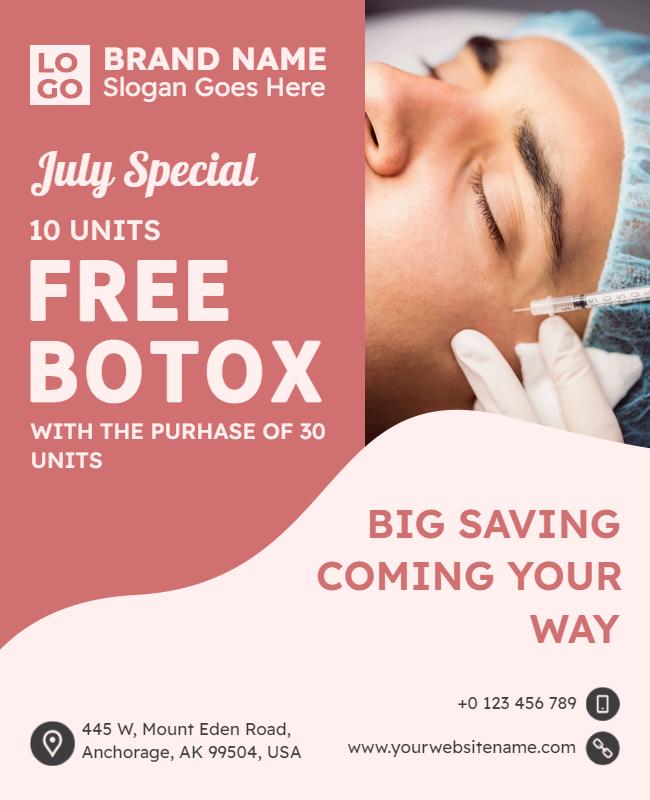 Cosmetic Clinic Free Botox Offer Flyer Template