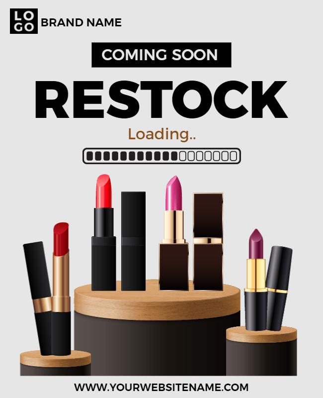 Cosmetic Product Restock Announcement Flyer Template