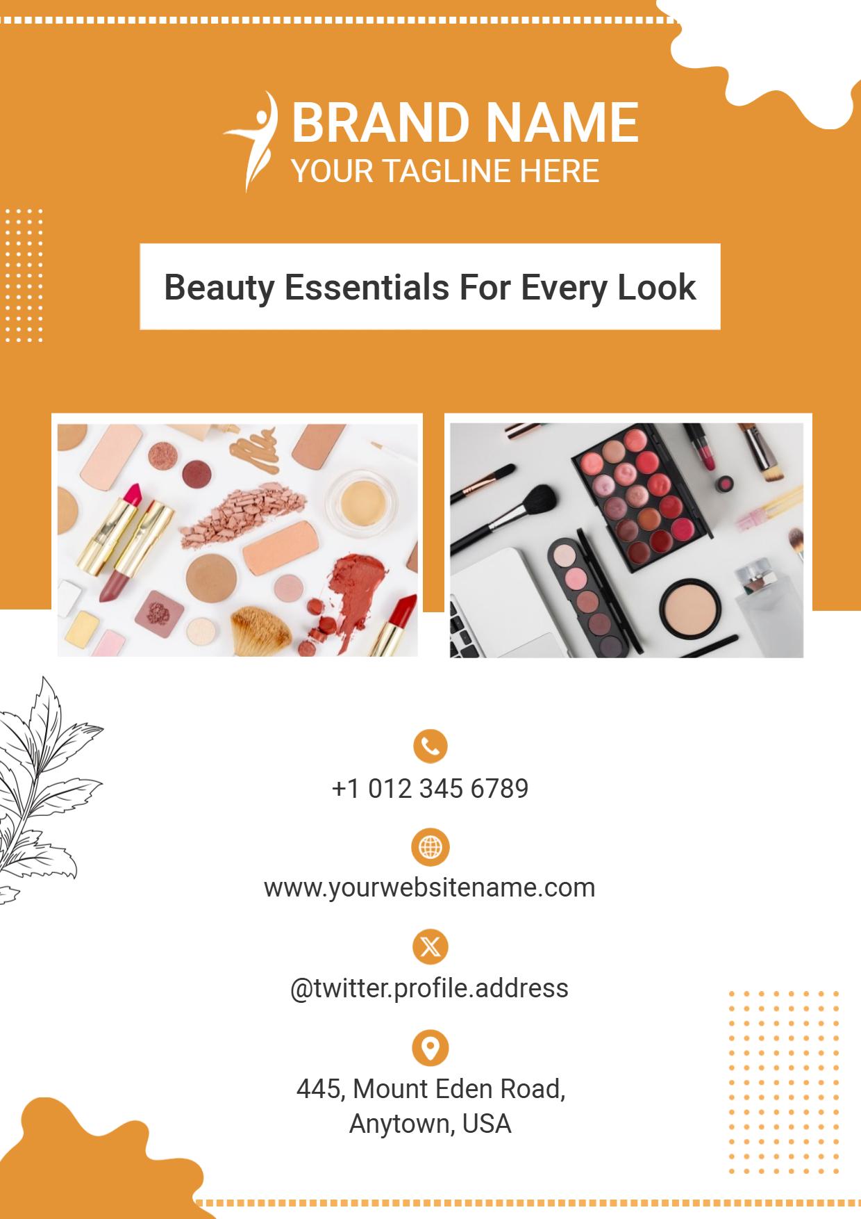 Cosmetic Products Promotional Catalog Brochure Template