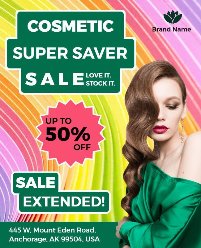 Cosmetic Super Saver Sale Flyer Template