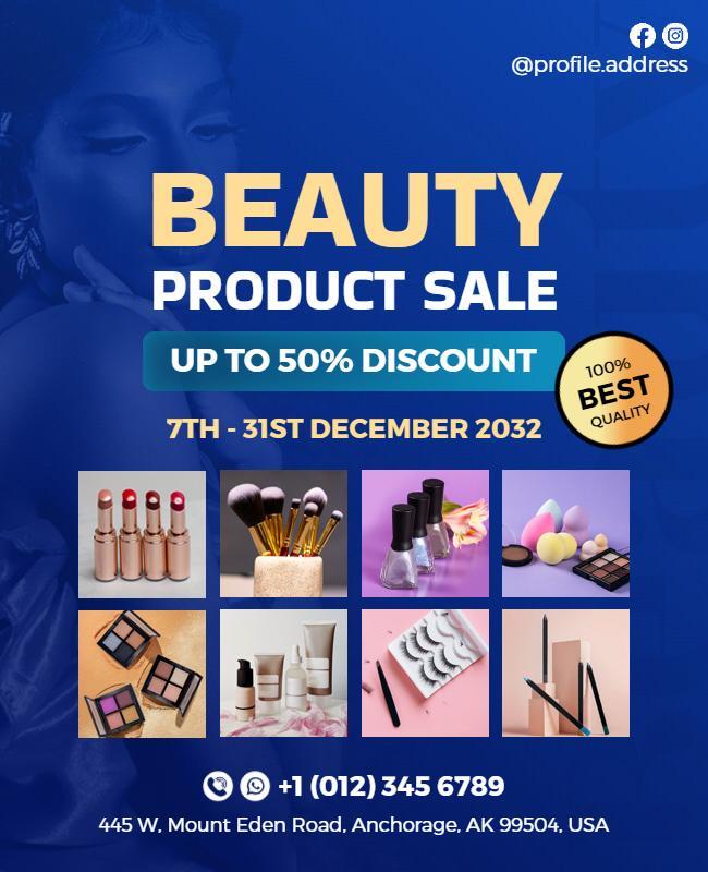 Cosmetics Beauty Product Sale Flyer Template