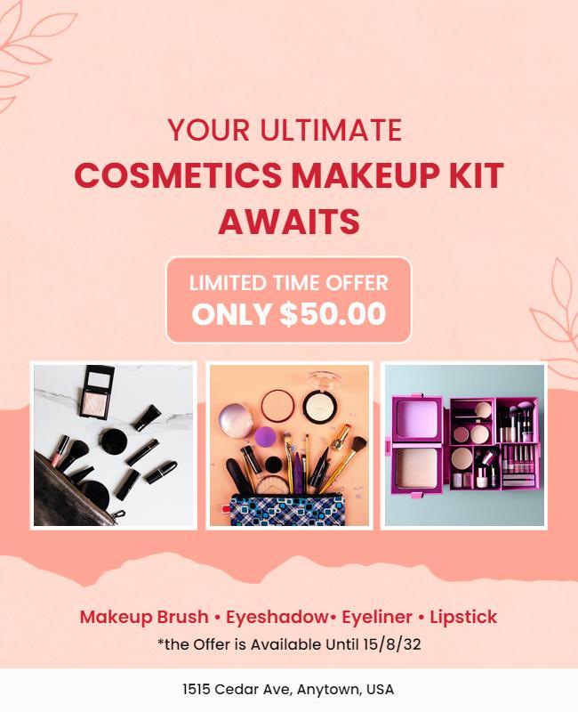 Cosmetics Makeup Kit Sale Flyer Template