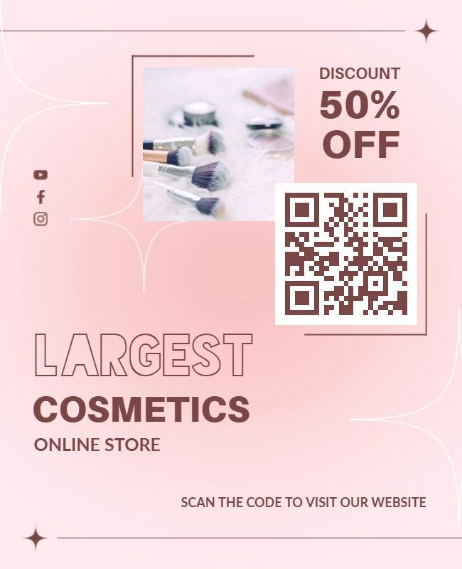 Cosmetics Online Store Discount Flyer Template