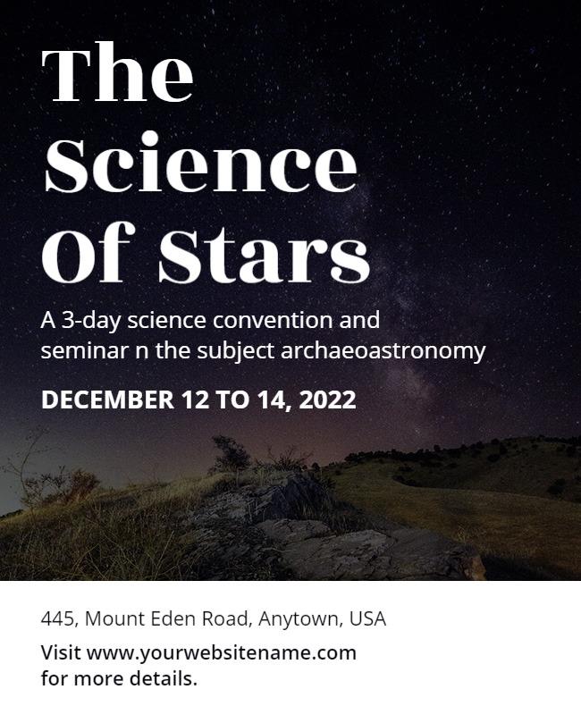 Cosmic Night Sky Science Convention Poster Template