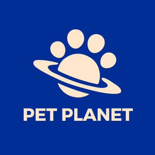 Cosmic Pet Planet with Cute Paw Prints Symbol Logo Template