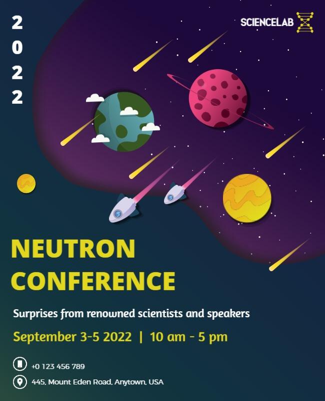 Cosmic Space Theme Neutron Conference Science Poster Template