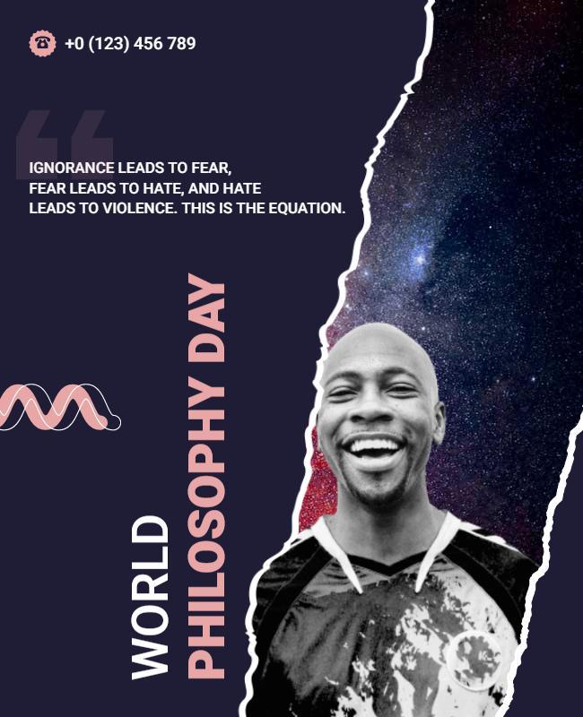 Cosmic Theme World Philosophy Day Celebration Poster Template