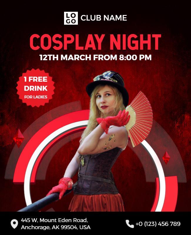 Cosplay Night Event Promotional Flyer Template