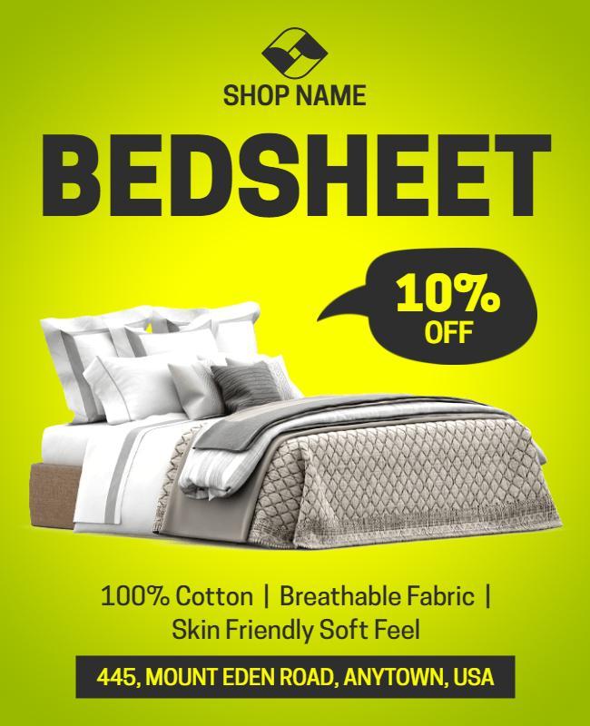 Cotton Bedsheet Sale Promotional Flyer Template