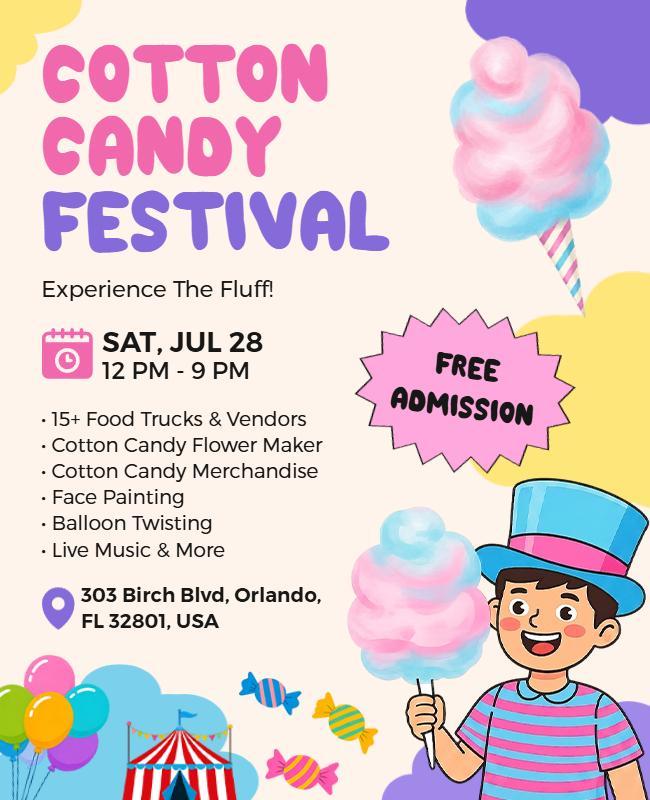 Cotton Candy Festival Event Flyer Template