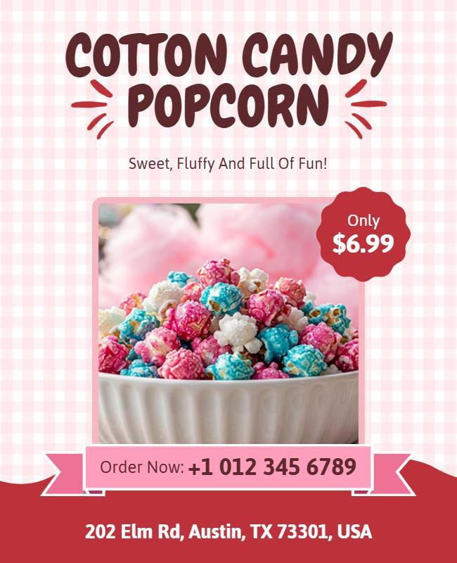 Cotton Candy Popcorn Promotional Flyer Template