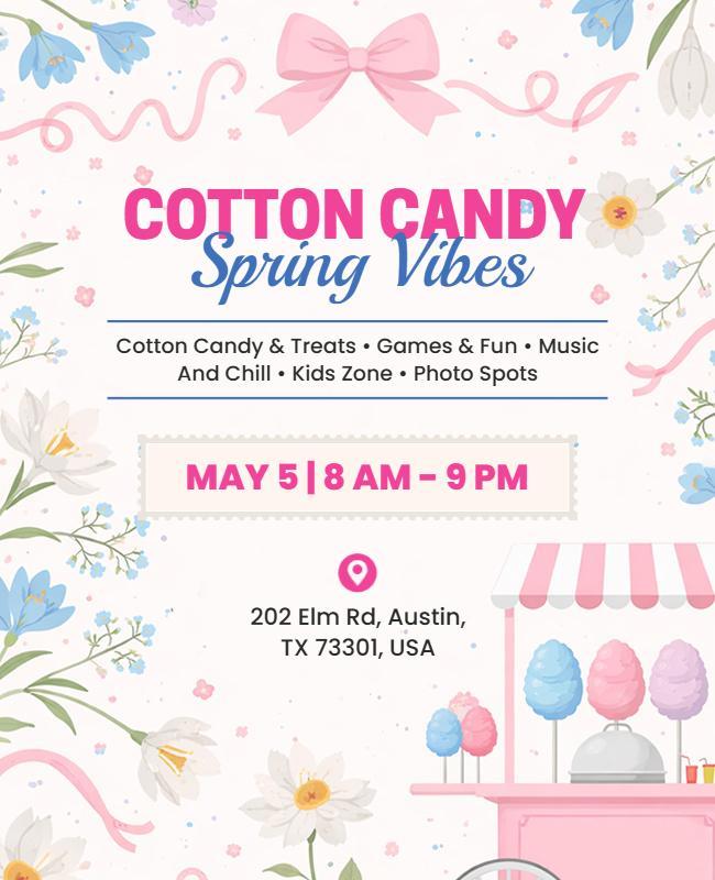 Cotton Candy Spring Vibes Flyer Template