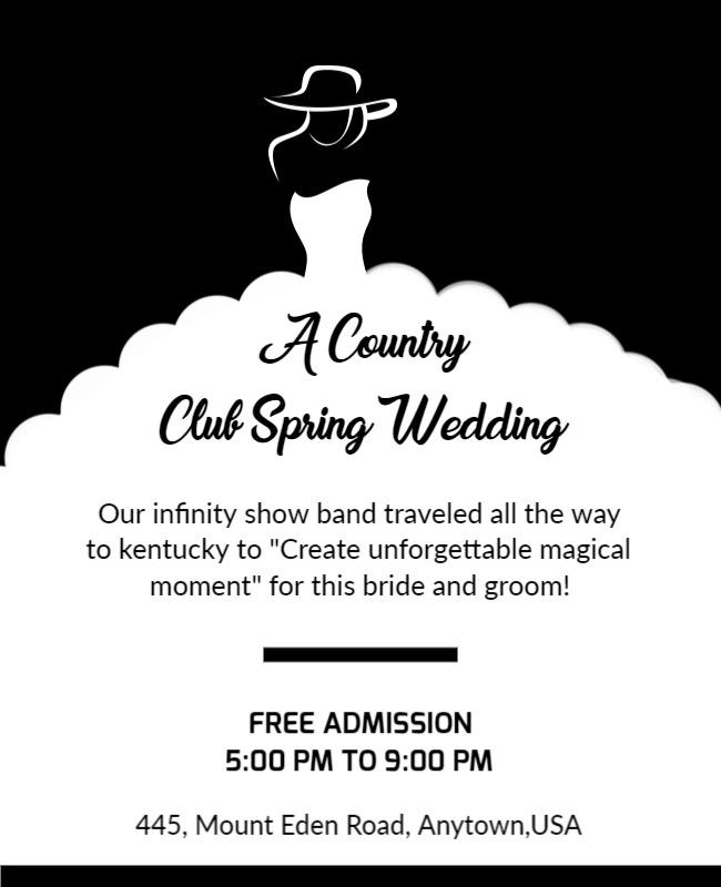 Country Club Spring Wedding Event Flyer Template