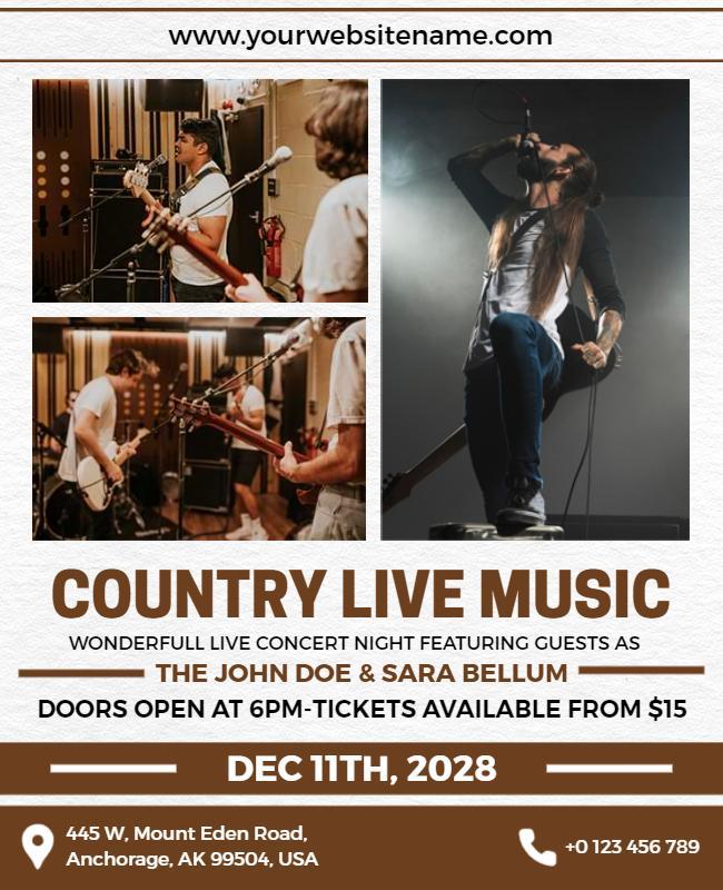 Country Music Concert Event Flyer Template