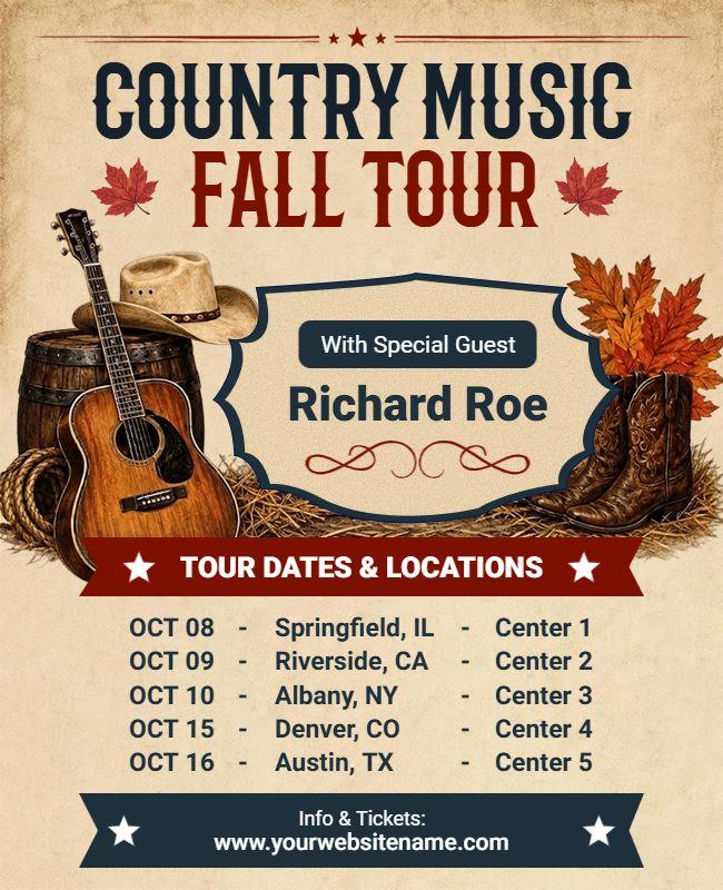 Country Music Fall Tour Flyer Template