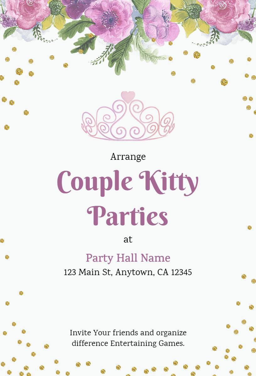 Couple Kitty Party Fun Gathering Event Invitation Template