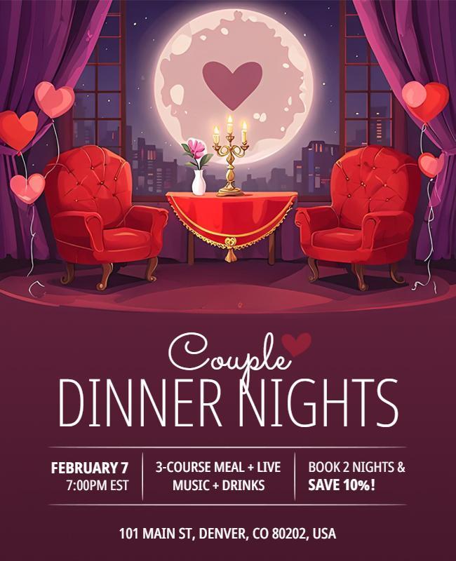 Couple Nights Dinner Event Flyer Template