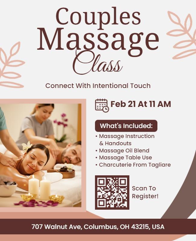 Couples Massage Class Flyer Template
