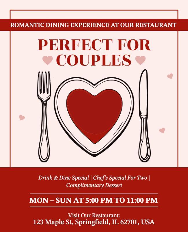 Couples Special Restaurant Event Flyer Template