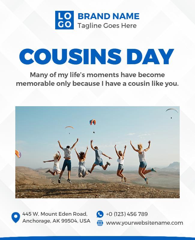 Joyful Cousins Day Celebration Outdoor Flyer Template