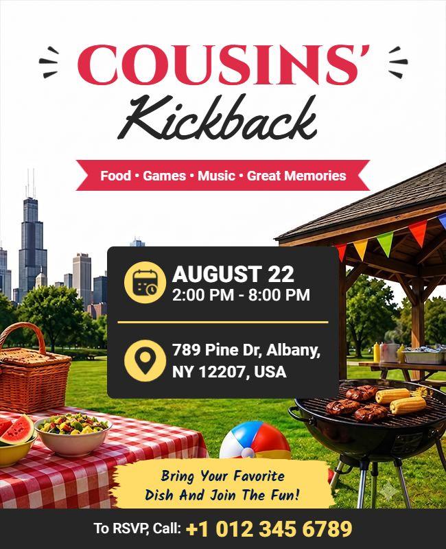 Cousins' Kickback Event Flyer Template