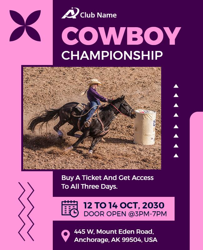 Cowboy Championship Event Flyer Template