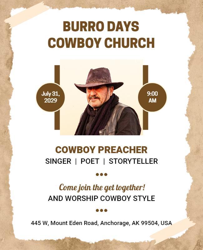 Cowboy Preacher Church Event Flyer Template