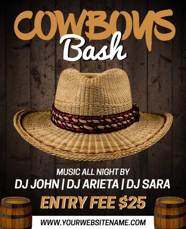 Cowboy Themed Music Bash Flyer Template